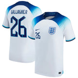 Conor Gallagher England 26 White FIFA World Cup Jersey - Kit Captain