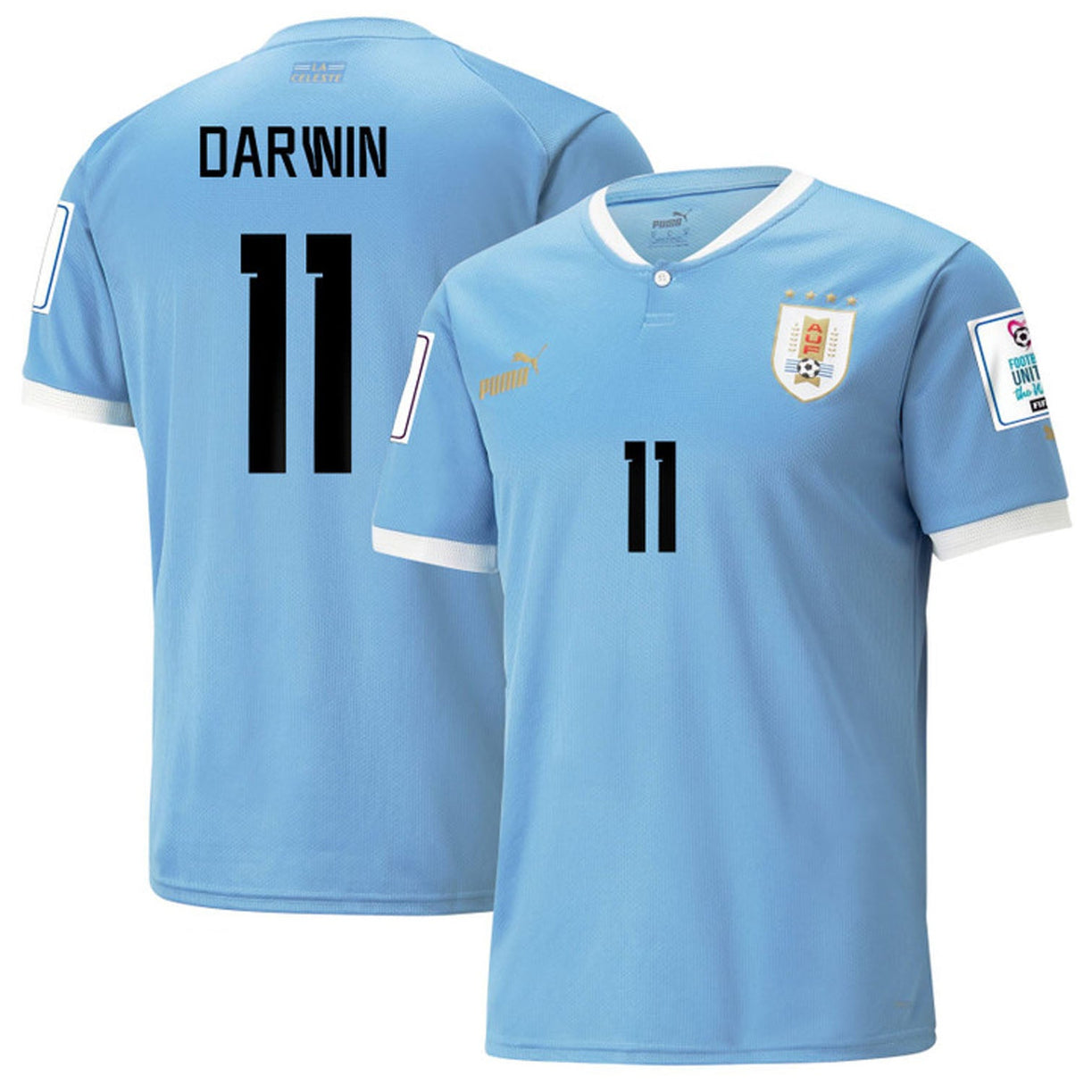 Darwin Nunez Uruguay 11 Fifa World Cup Jersey - Kit Captain