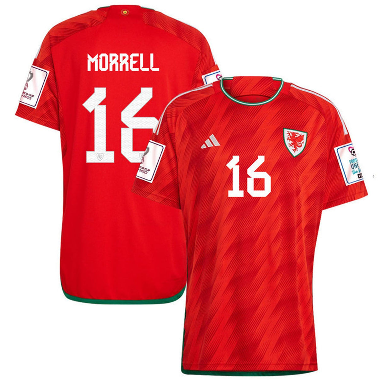 Joe Morrell Wales 16 Fifa World Cup Jersey - Kit Captain