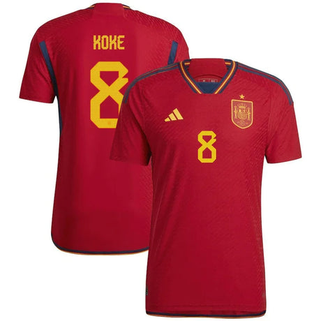 Koke Spain 8 FIFA World Cup Jersey - Kit Captain