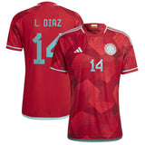 Luis Diaz Colombia 14 FIFA World Cup Jersey - Kit Captain