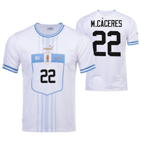 Martin Caceres Uruguay 22 Fifa World Cup Jersey - Kit Captain