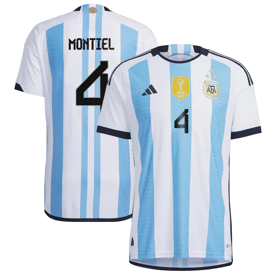 Gonzalo Montiel Argentina 4 FIFA World Cup Jersey - Kit Captain