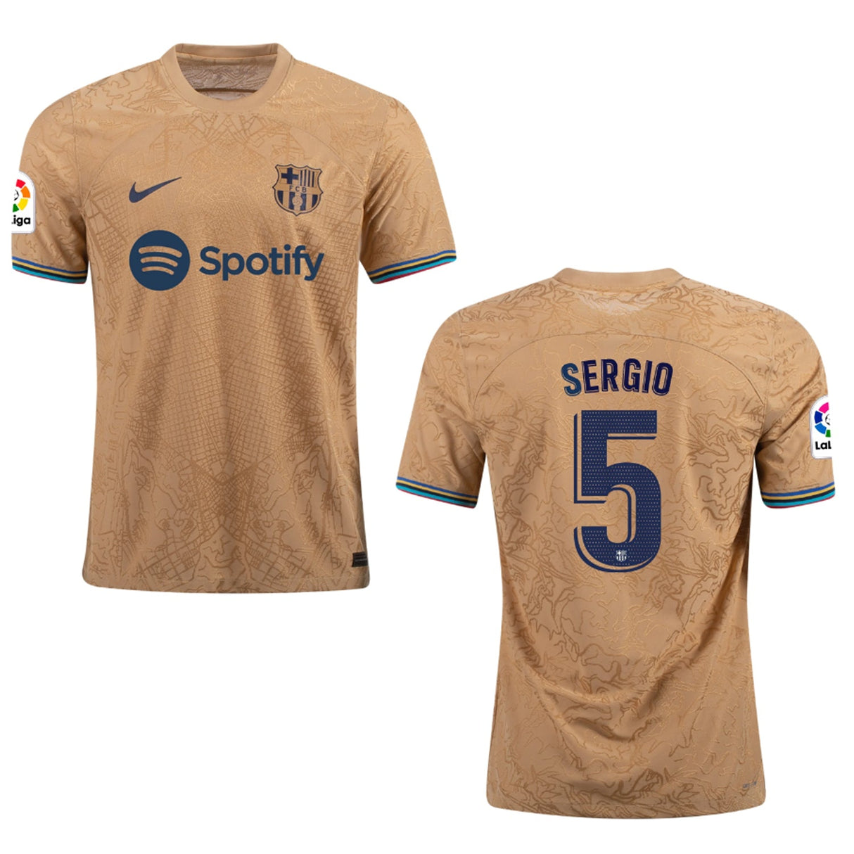 Sergio Busquets Barcelona 5 Jersey - Kit Captain