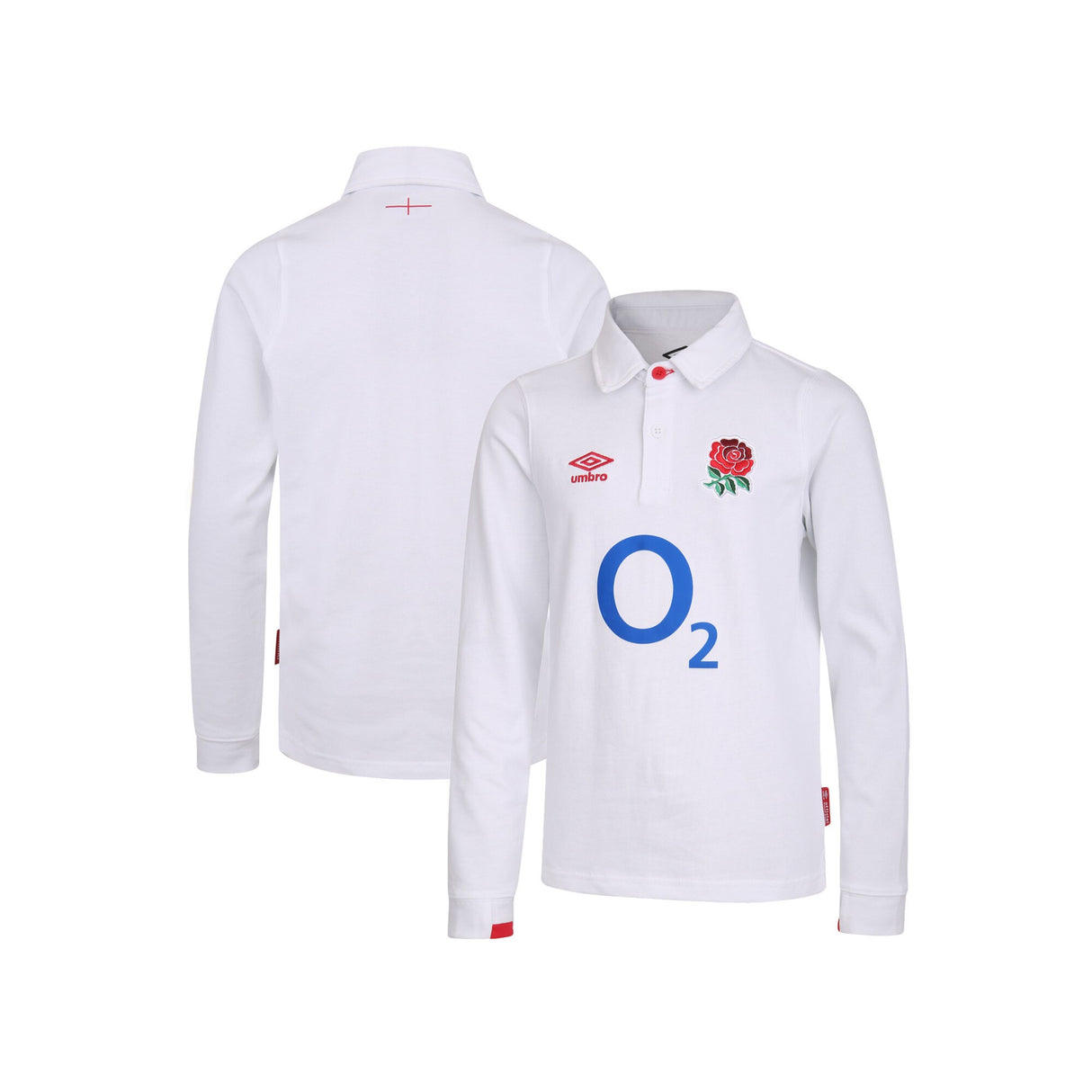 England Rugby Home Classic Long Sleeve Jersey 2020/21 - White - Mens - Kit Captain