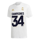 Real Madrid La Liga 2019-20 Champions T-Shirt - White - Mens - Kit Captain