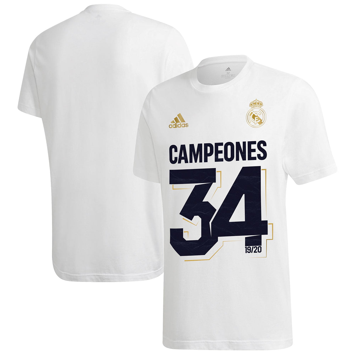 Real Madrid La Liga 2019-20 Champions T-Shirt - White - Mens - Kit Captain