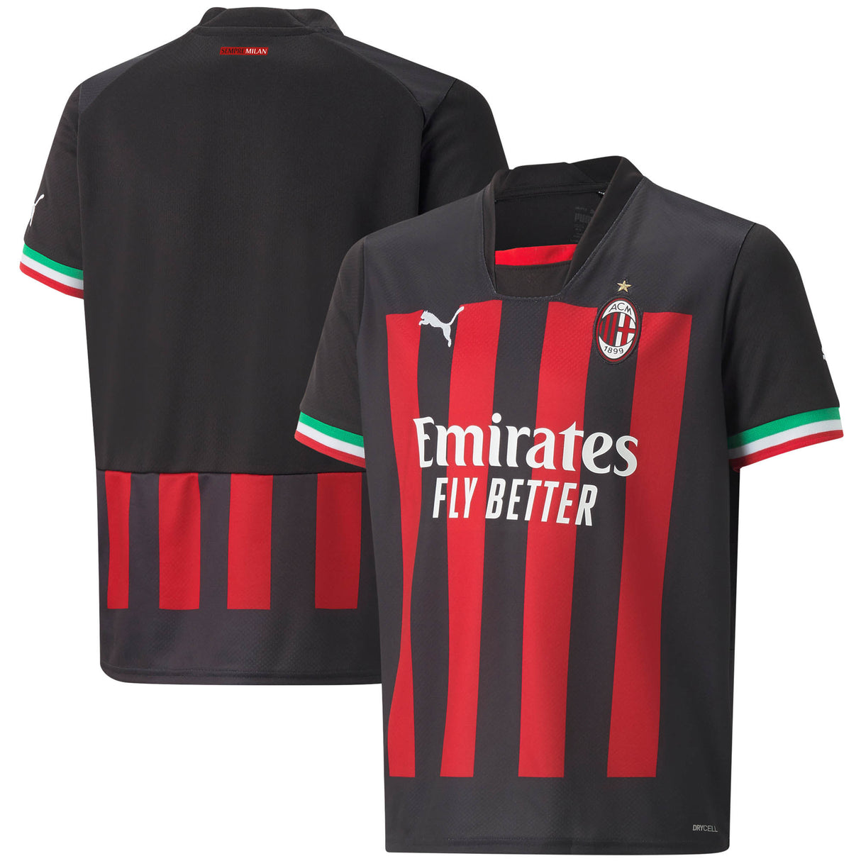 AC Milan Home Shirt 2022-23 - Kids - Kit Captain