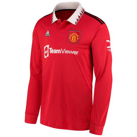 Manchester United Home Shirt 2022-23 - Kids - Long Sleeve - Kit Captain