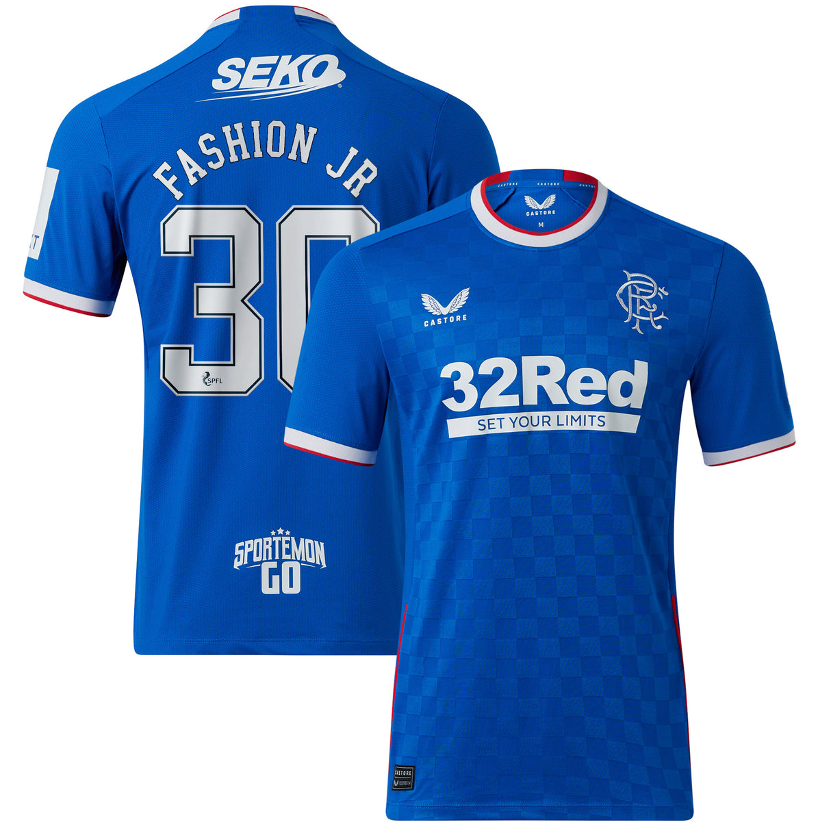 Glasgow Rangers Home Pro Shirt 2022-23 with Fashion Jr 30 printing - Kit Captain