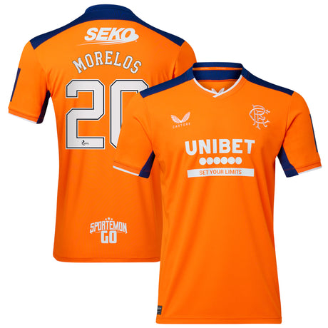 Glasgow Rangers Third Shirt 2022-23 with Morelos 20 printing - Kit Captain