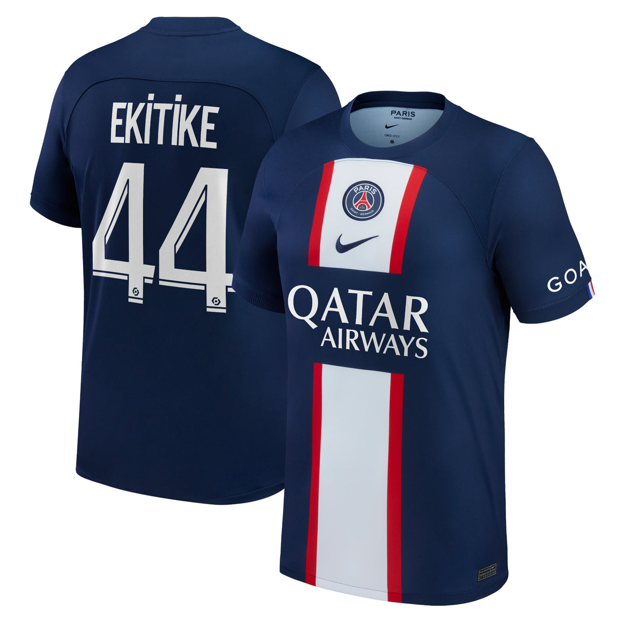 Paris Saint-Germain Home Stadium Shirt 2022-23 with Ekitike 44 printing - Kit Captain