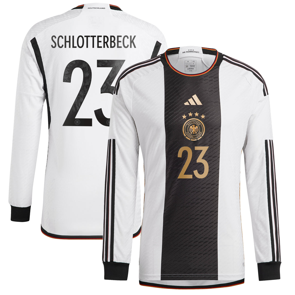 Germany Home Authentic Shirt - Long Sleeve with Schlotterbeck 23 printing - Kit Captain