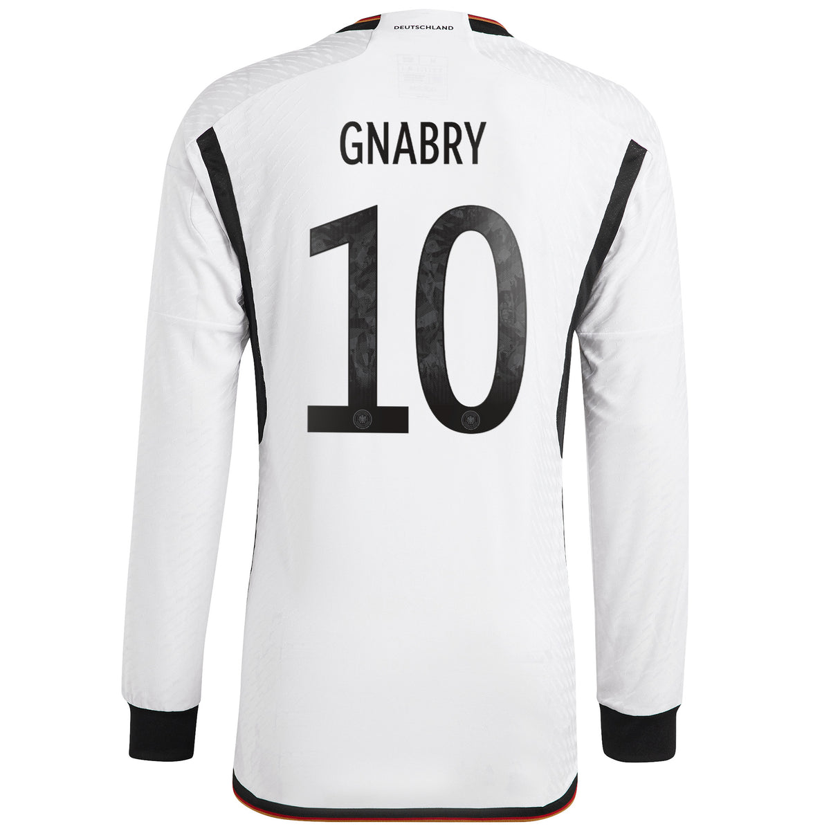 Germany Home Authentic Shirt - Long Sleeve with Gnabry 10 printing - Kit Captain