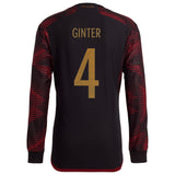 Germany Away Authentic Shirt - Long Sleeve with Ginter 4 printing - Kit Captain