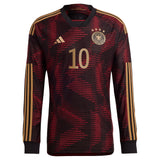 Germany Away Authentic Shirt - Long Sleeve with Gnabry 10 printing - Kit Captain