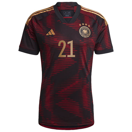 Germany Away Shirt with Gündogan 21 printing - Kit Captain