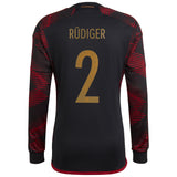 Germany Away Shirt - Long Sleeve with Rüdiger 2 printing - Kit Captain