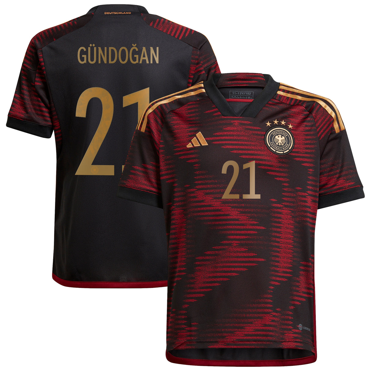 Germany Away Shirt - Kids with Gündogan 21 printing - Kit Captain