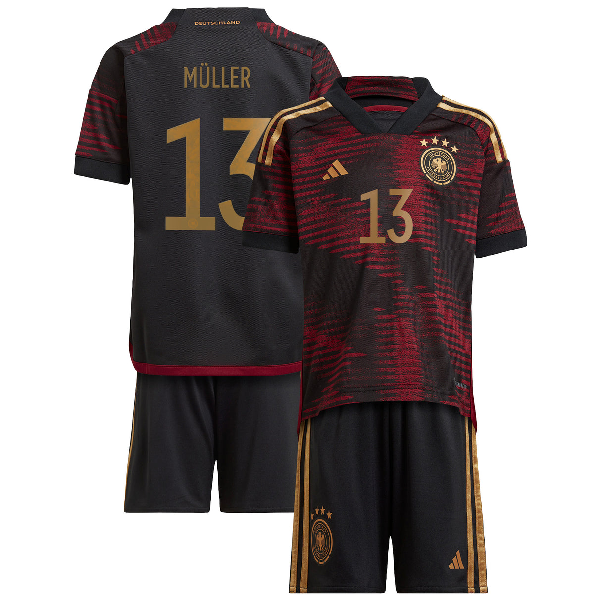 Germany Away Minikit with Müller 13 printing - Kit Captain