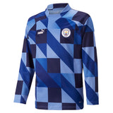 Manchester City Prematch Sweat Top - Blue - Kids - Kit Captain