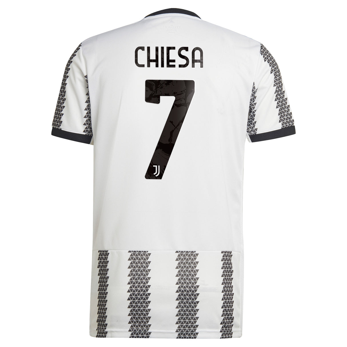 Juventus Home Shirt 2022-23 - Kids with Chiesa 7 printing - Kit Captain