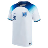 England Home Stadium Shirt 2022 with Foden 20 printing - Kit Captain