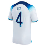 England Home Stadium Shirt 2022 with Rice 4 printing - Kit Captain