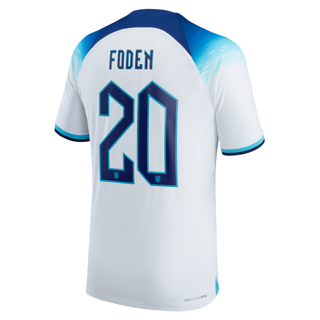 England Home Match Shirt 2022 with Foden 20 printing - Kit Captain