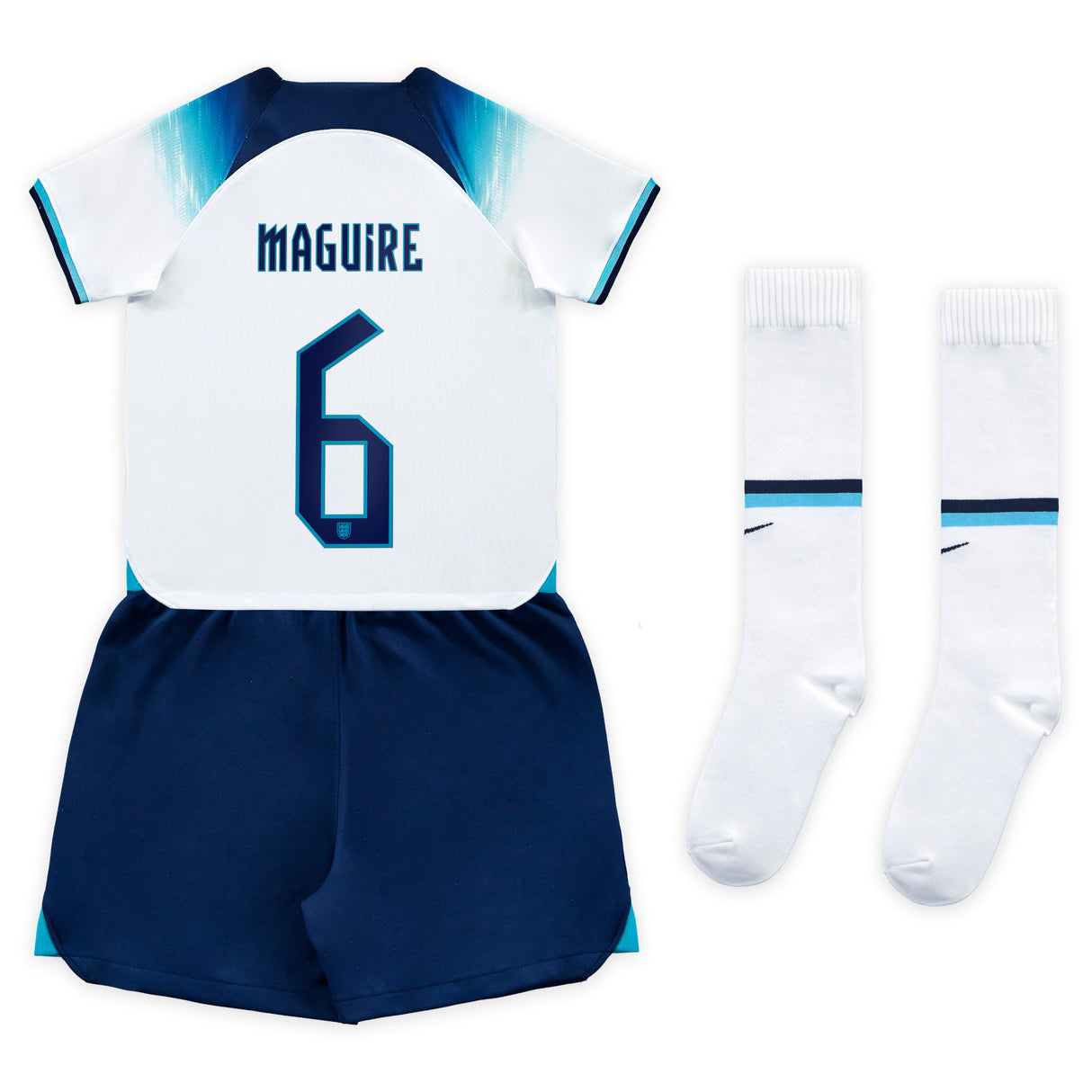 England Home Stadium Kit 2022 - Little Kids with Maguire 6 printing - Kit Captain