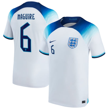 England Home Stadium Shirt 2022 - Kids with Maguire 6 printing - Kit Captain