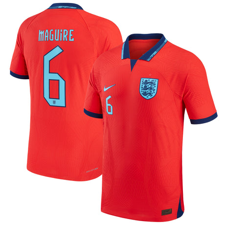 England Away Match Shirt 2022 with Maguire 6 printing - Kit Captain