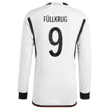 Germany Home Authentic Shirt 2022 - Long Sleeve with Füllkrug 9 printing - Kit Captain