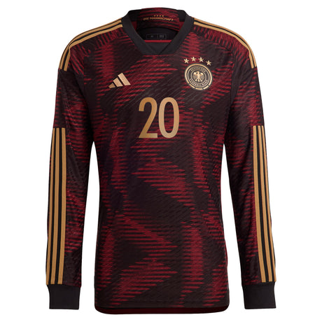 Germany Away Authentic Shirt 2022 - Long Sleeve with Günter 20 printing - Kit Captain