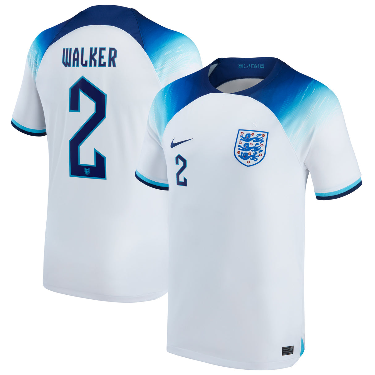 England Home Stadium Shirt 2022 with Walker 2 printing - Kit Captain