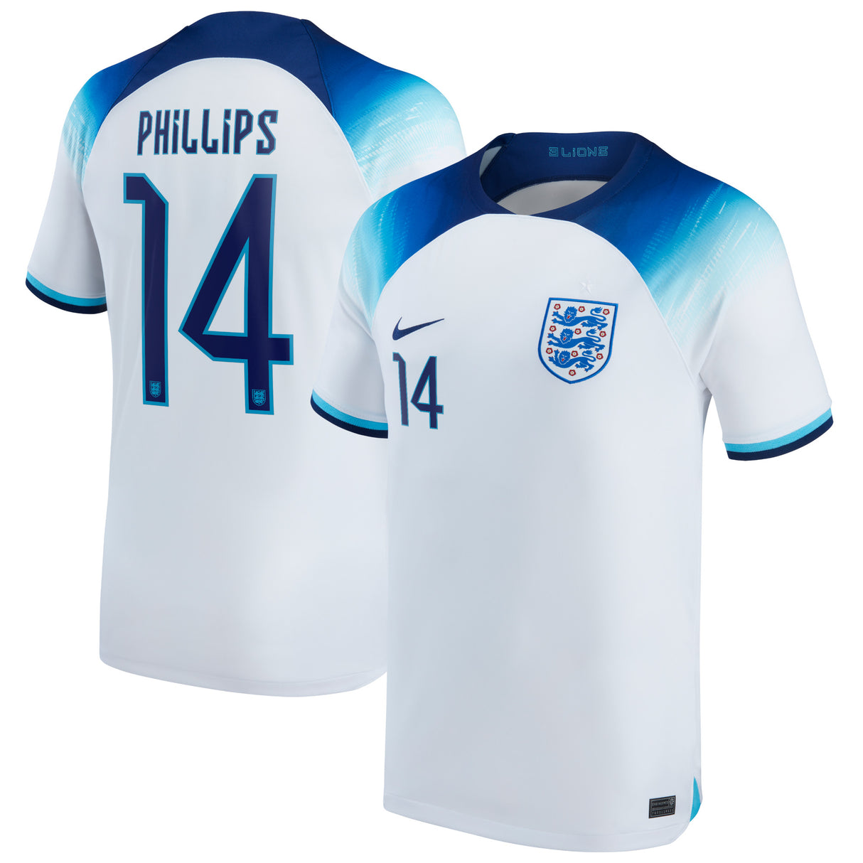 England Home Stadium Shirt 2022 - Kids with Phillips 14 printing - Kit Captain