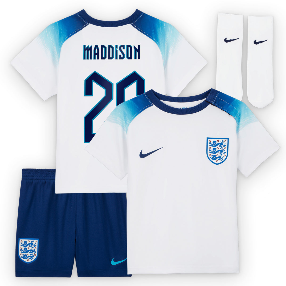 England Home Stadium Kit 2022 - Infants with Maddison 25 printing - Kit Captain