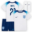 England Home Stadium Kit 2022 - Infants with White 21 printing - Kit Captain