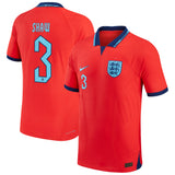 England Away Match Shirt 2022 with Shaw 3 printing - Kit Captain