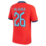 England Away Match Shirt 2022 with Gallagher 26 printing - Kit Captain