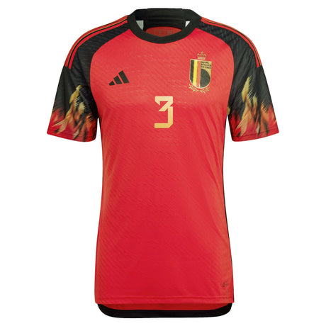 Belgium Home Authentic Shirt 2022 with Theate 3 printing - Kit Captain