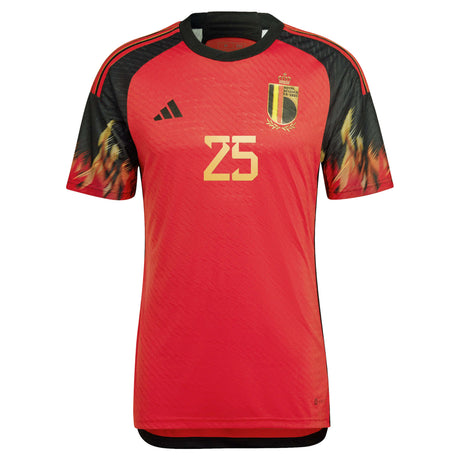 Belgium Home Authentic Shirt 2022 with Doku 25 printing - Kit Captain