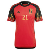 Belgium Home Authentic Shirt 2022 with Castagne 21 printing - Kit Captain