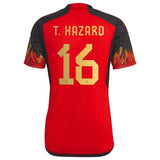 Belgium Home Shirt 2022 with T.Hazard 16 printing - Kit Captain