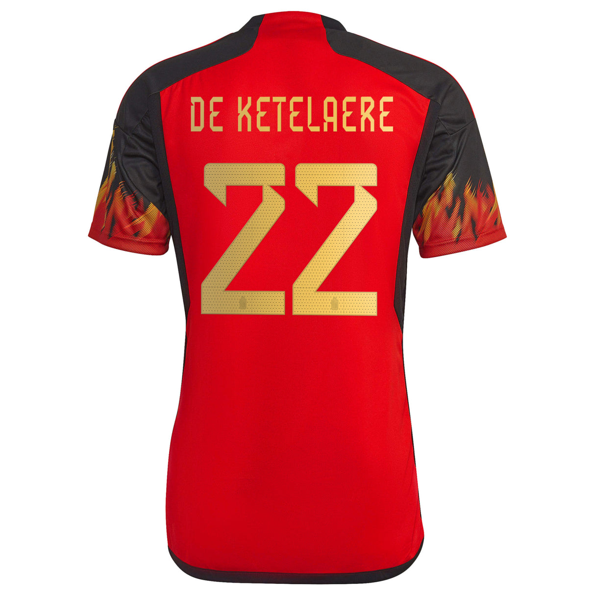 Belgium Home Shirt 2022 with De Ketelaere 22 printing - Kit Captain