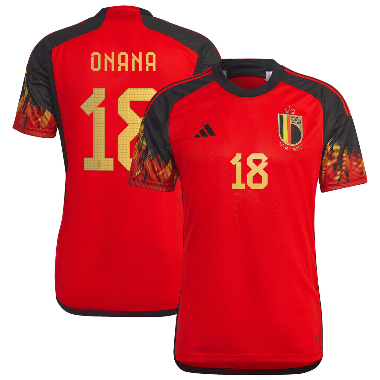 Belgium Home Shirt 2022 with Onana 18 printing - Kit Captain