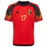 Belgium Home Shirt 2022 - Kids with Trossard 17 printing - Kit Captain