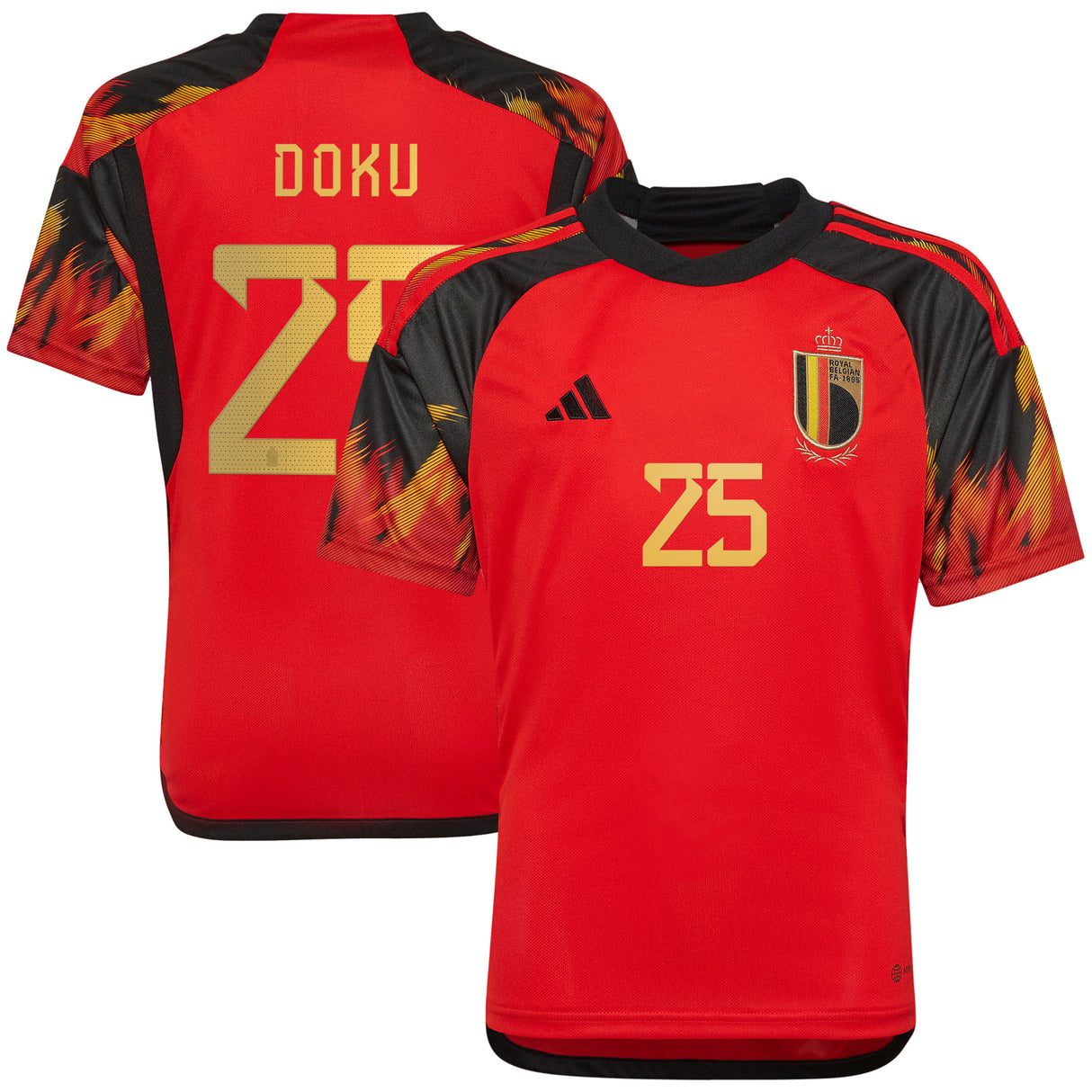 Belgium Home Shirt 2022 - Kids with Doku 25 printing - Kit Captain