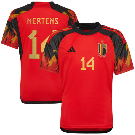 Belgium Home Shirt 2022 - Kids with Mertens 14 printing - Kit Captain