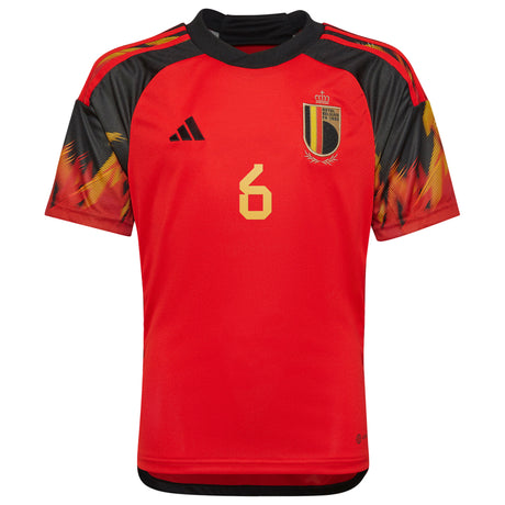 Belgium Home Shirt 2022 - Kids with Witsel 6 printing - Kit Captain